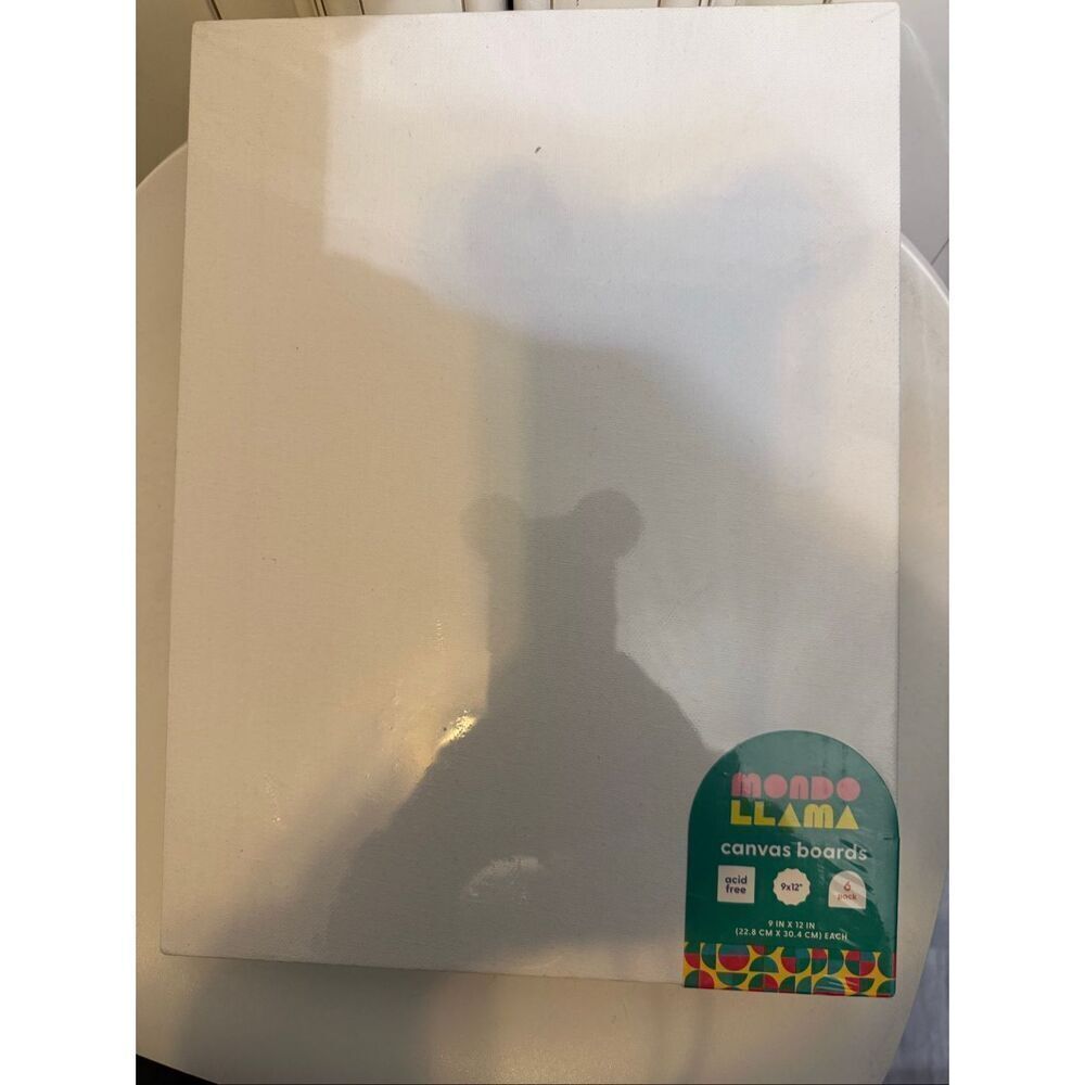 Target Mondo Llama Art Painting Panel Canvas Boards 6Pcs White Size 9"x12" NWOT